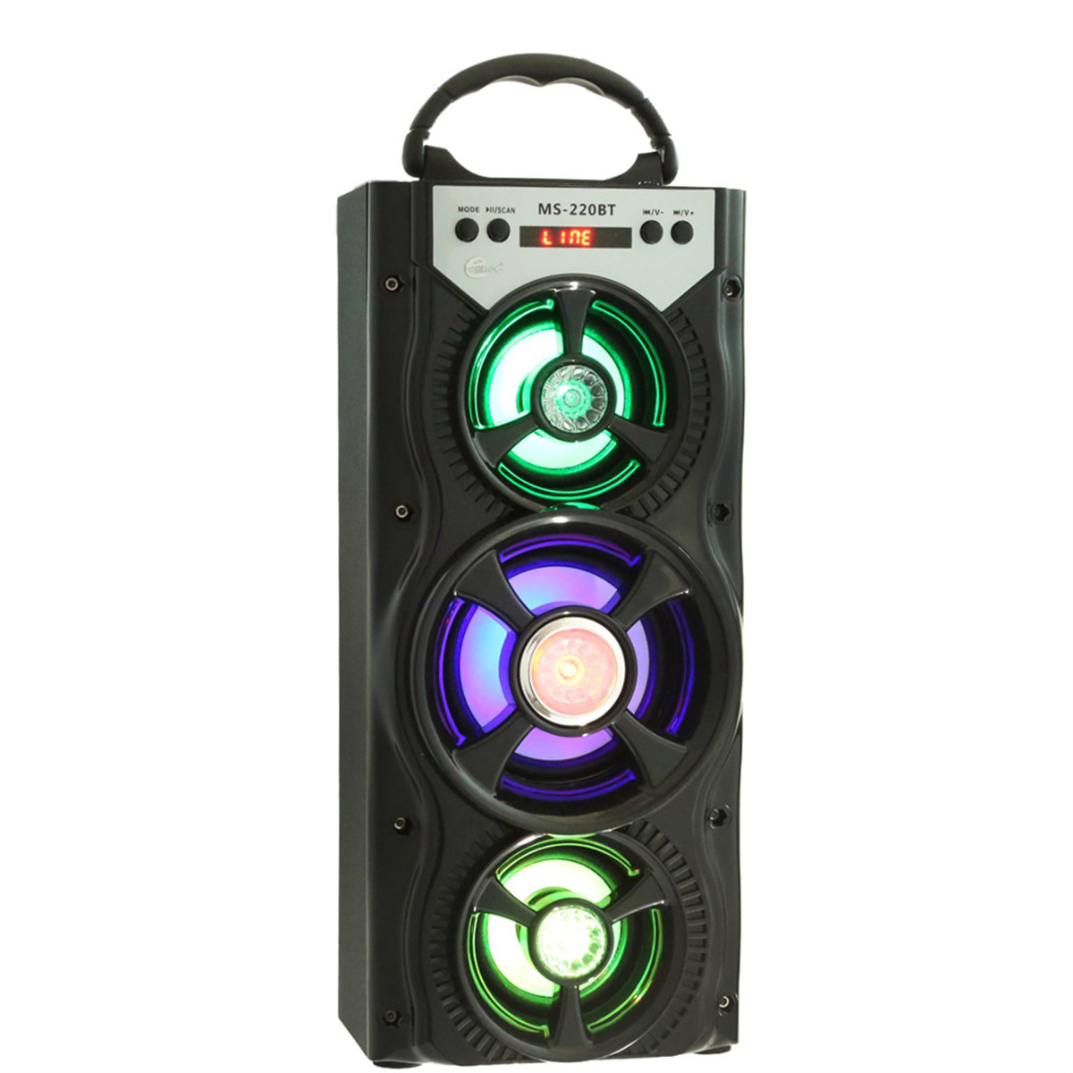 

MS-222BT Wireless Bluetooth Square Dancing LED Speaker With FM Radio AUX USB TF Card Slot