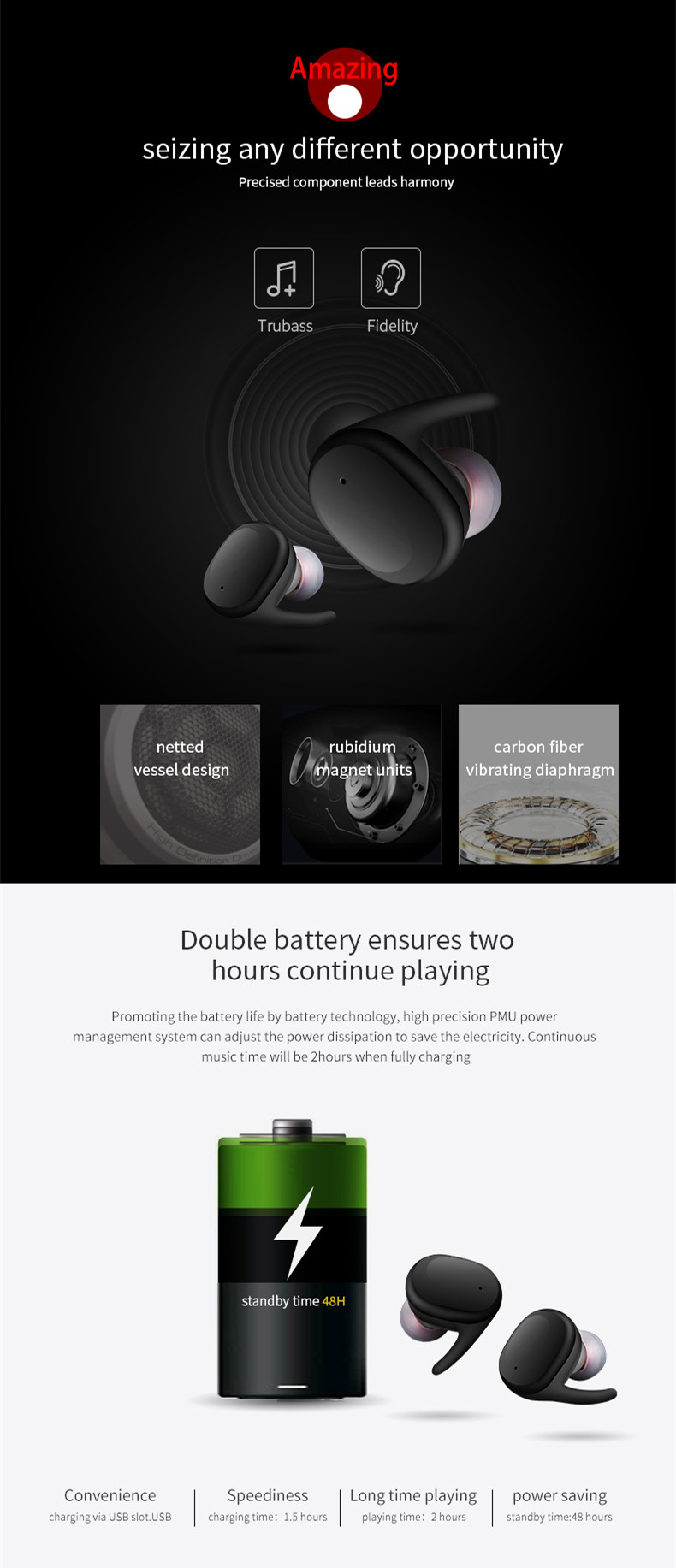 [Truly Wireless] Mini Stealth Stereo Wireless Bluetooth Dual Earphone Headphones With Charging Box 15