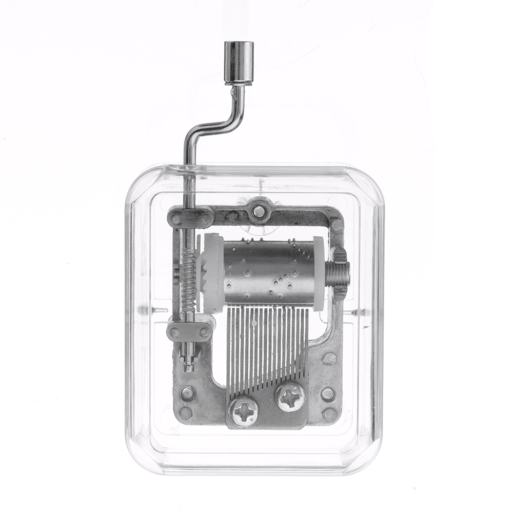 Mrosaa Mini Music Box Hand-cranking Transparent Acrylic Birthday Gift