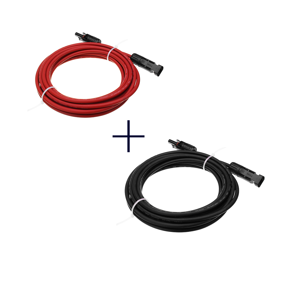 1 Pair of Black + Red 5M AWG12 MC4 Connector Extension Cable Wire for Solar Panel 57