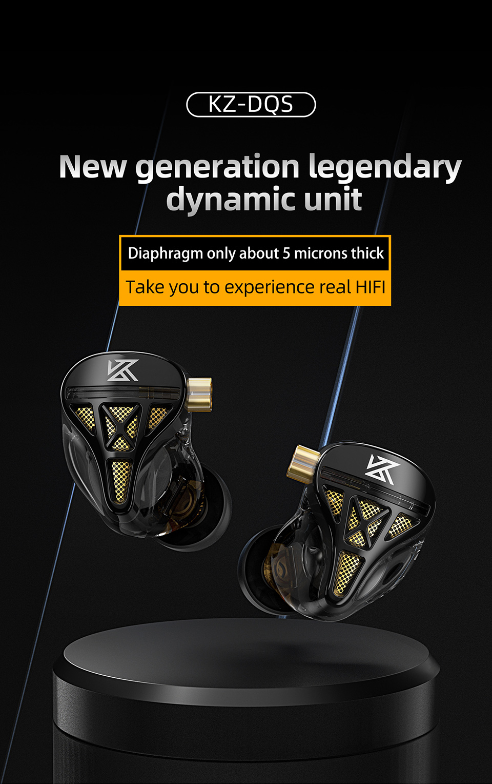 KZ DQS Wired Earphone Deep Bass Earbuds 3.5mm Jack In-ear Earbuds HiFi Sports Game Music Earphone