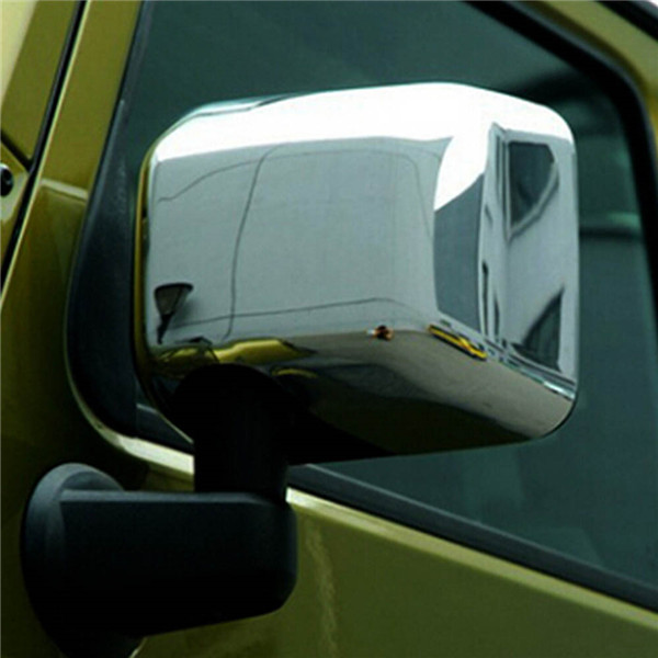 2pcs Chrome Car Rear View Mirrors Shell Trims for Jeep Wrangler JK 07-16