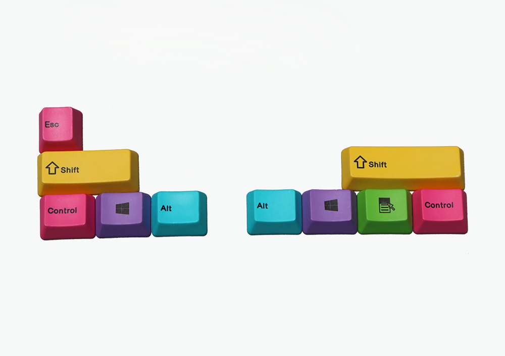 10pcs CMYK Color OEM Profile PBT Dyesub Keycaps ALT CTRL SHIFT ESC Keycap 3
