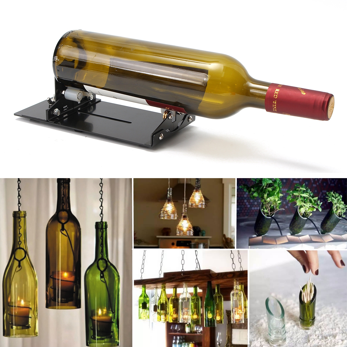 Glass Bottle Cutter Machine Cutting Tool Kit Diy Craft Cut Wine Jar Beer Recycle 10