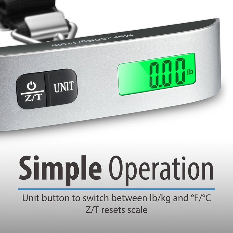 Portable Scale Digital LCD Display 110lb/50kg Electronic Luggage Hanging Suitcase Travel Weighs Baggage Bag Weight Balance Tool