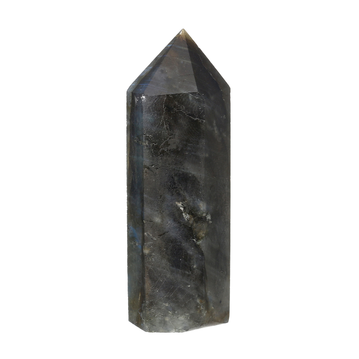 

Natural Labradorite Crystal Quartz Obelisk Stone Point Terminated Wand Healing Decorations
