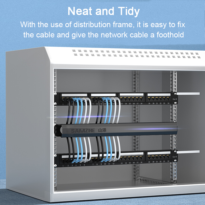 SAMZHE WAN-12 24 Ports 48 Slots Cable management Rack For CAT-7 RJ45 Network Cable Switch Machine Cabinet