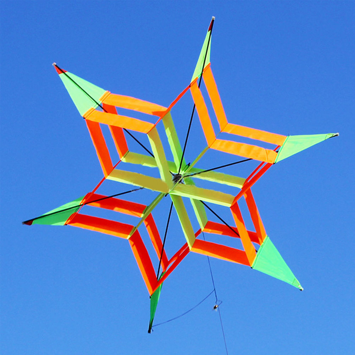 3D Colorful Flower Kite Single Line Outdoor sports Toy Light Wind Flying Kids 7