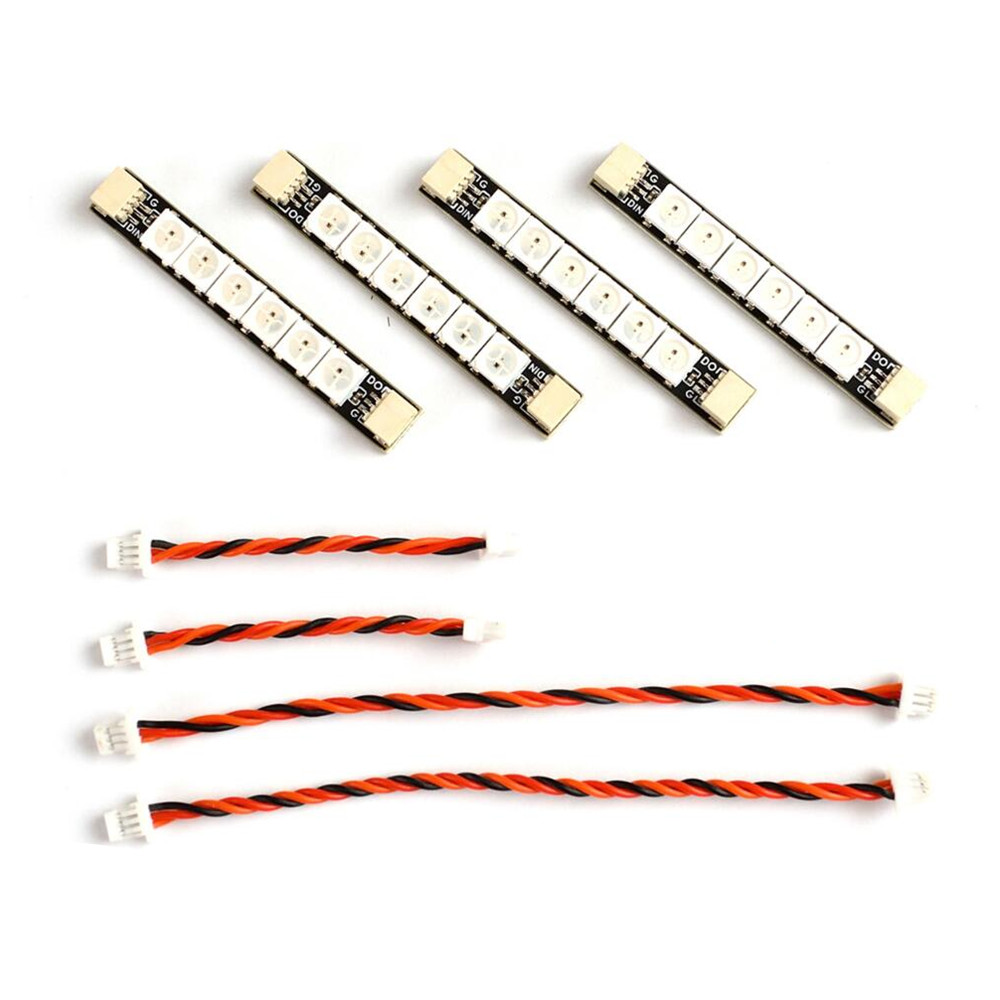 4 PC Matek System WS2812ARM-6 5V WS2812 LED Strip RC Night Light w/ 6 Lamps for RC Drone FPV Racing - Photo: 3