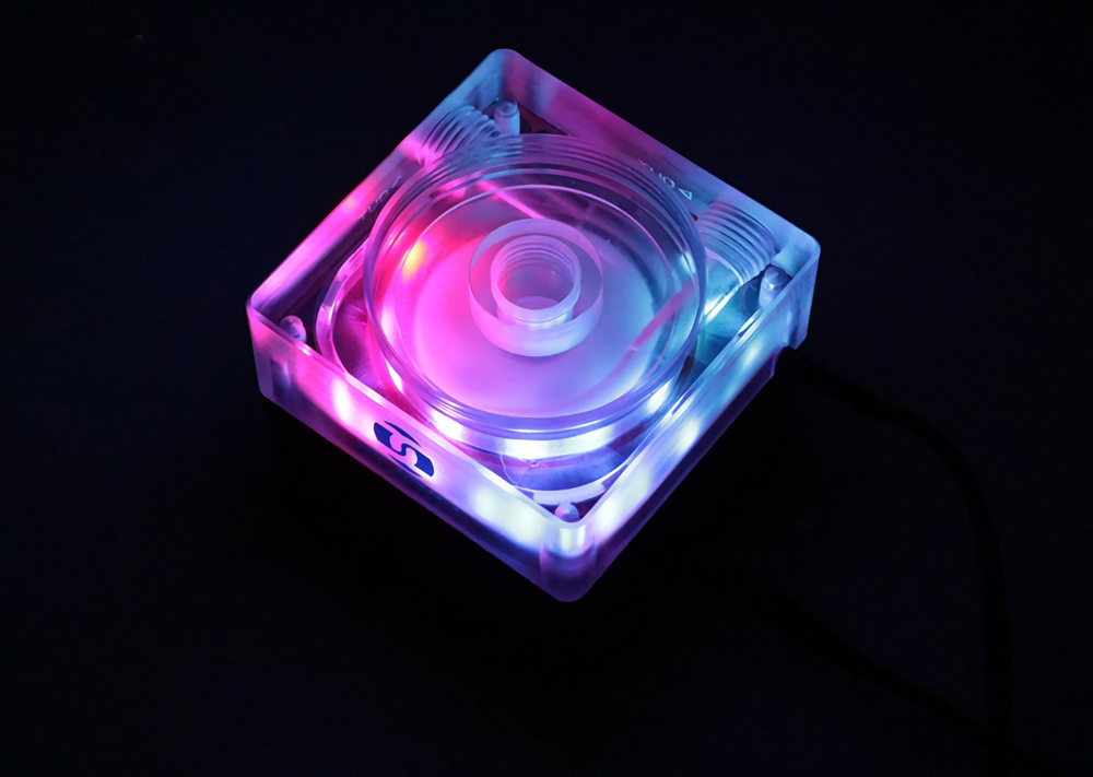 8W 4M Pump Head Aluminum Alloy LED Light Water Cooling Recycling Water Pump with IR Controller 12