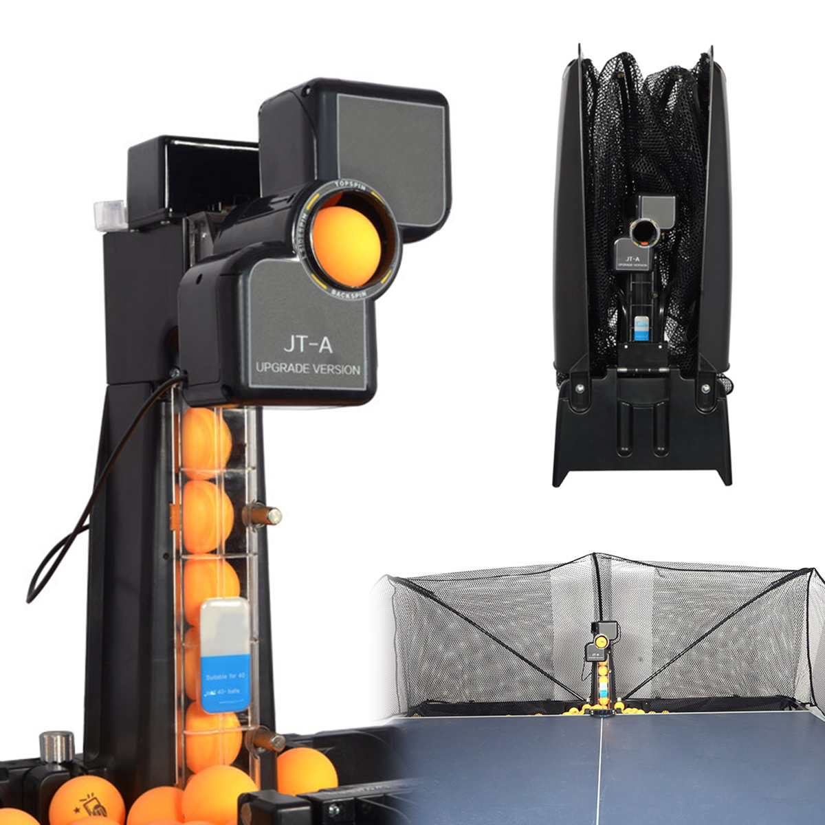 JT-A Popular Model Ping Pong Table Tennis Robot Ball Machine w. recycling net 
