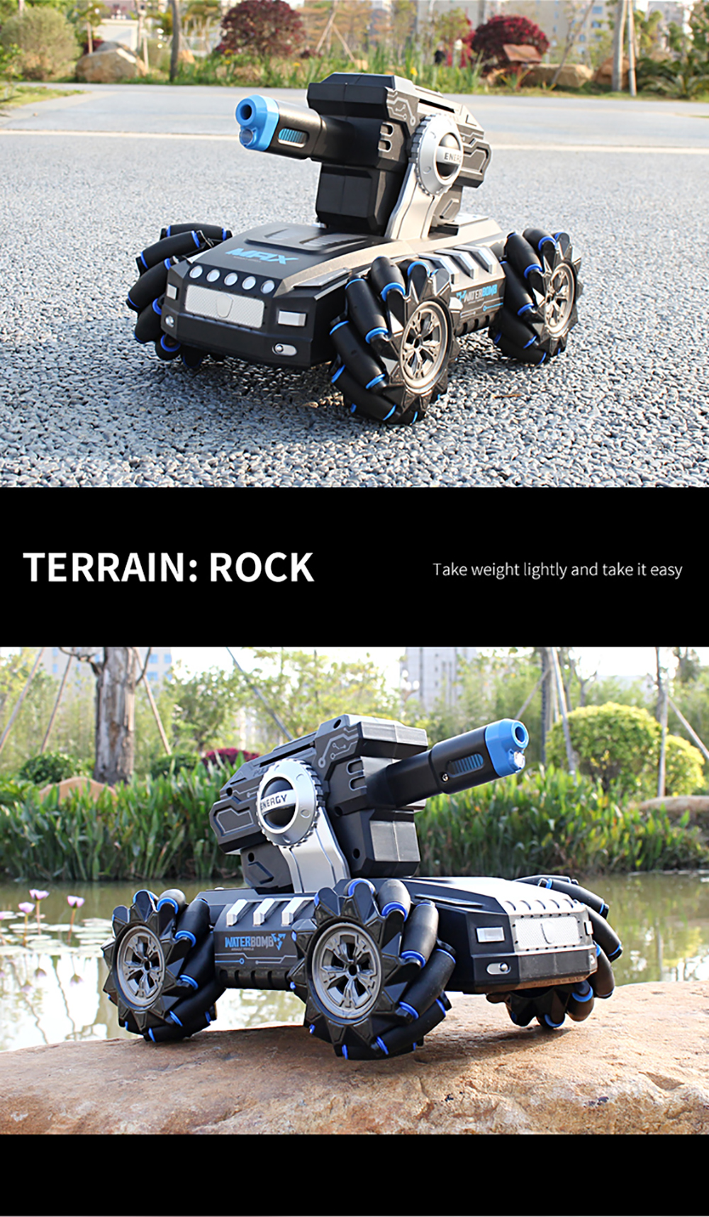 2075A/2076A 2.4G 360 Rotate RC Tank Gesture Controlled Remote Control Stunt Car Vehicles Water Balls Drift Kids Boy Toys - Photo: 7