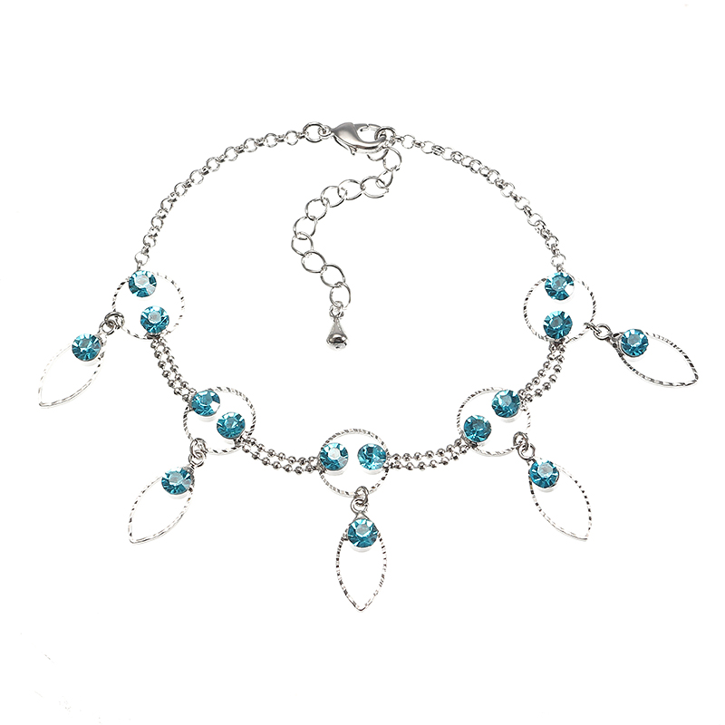 

JASSY® Fine Foot Jewelry Платиновое покрытие Blue Blue Rhinestone Ножной браслет Ювелирные изделия для Женское