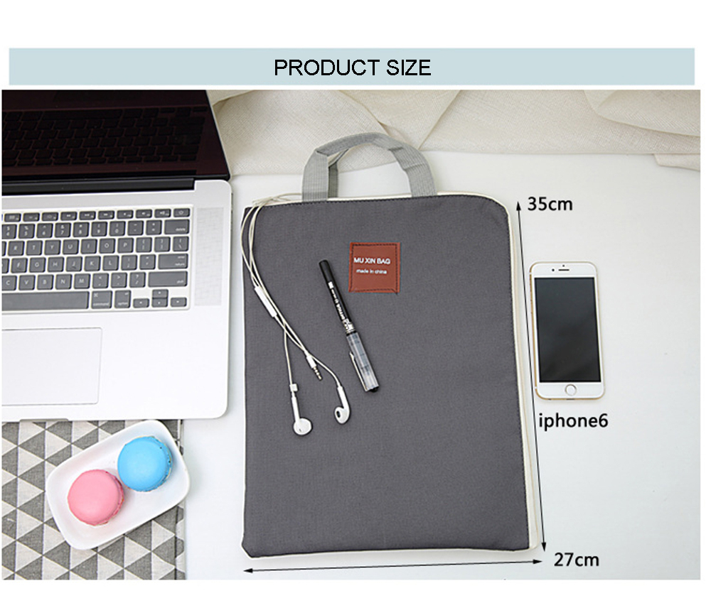 Libo Waterproof Computer Bag Canvas Zipper Multi Functional Multi-Layer A4 File Bag Portable Pad Laptop Bag Mobile Briefcase