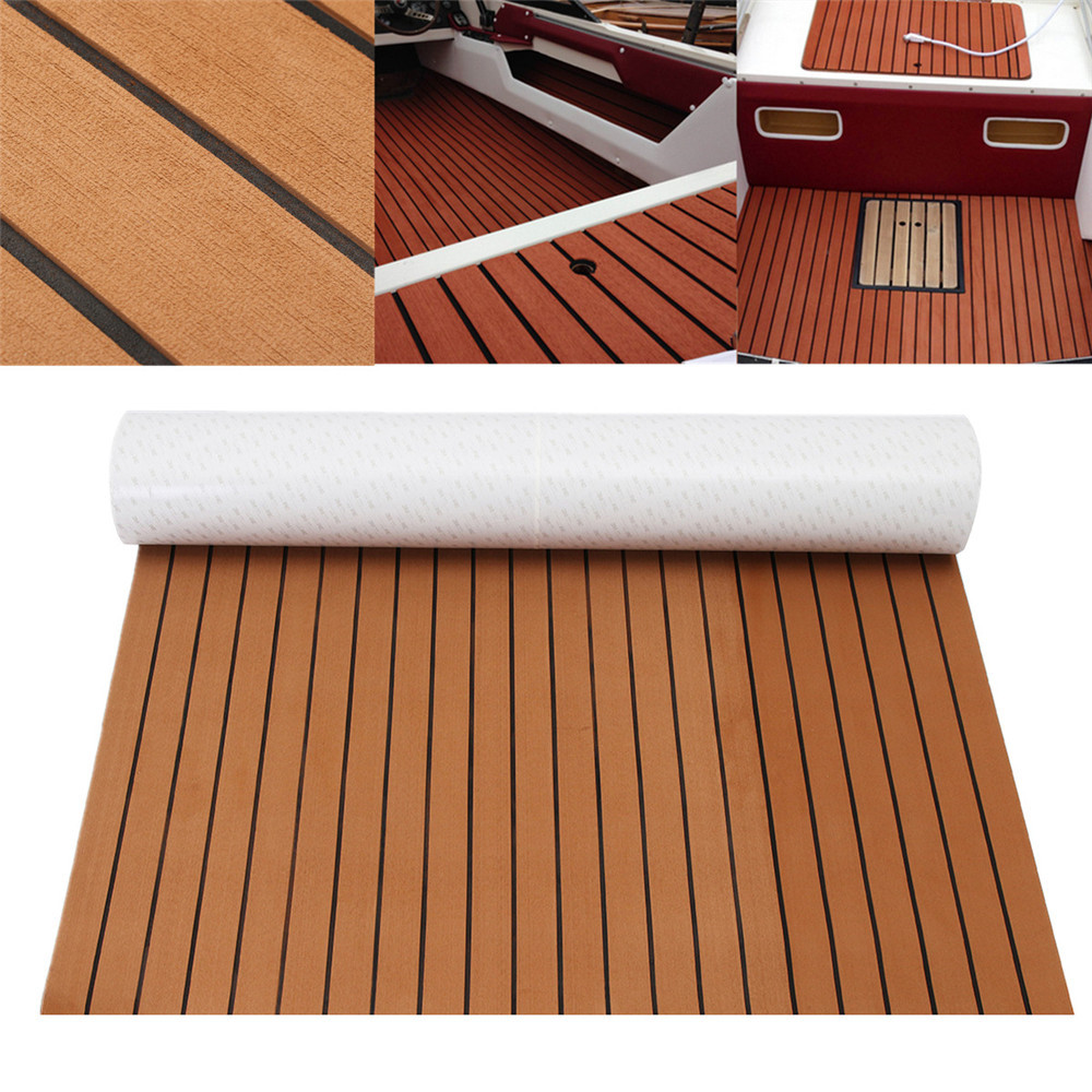 1200mmx2400mmx5mm EVA Foam Faux Teak Sheet Boat Yacht Synthetic Teak Decking Brown