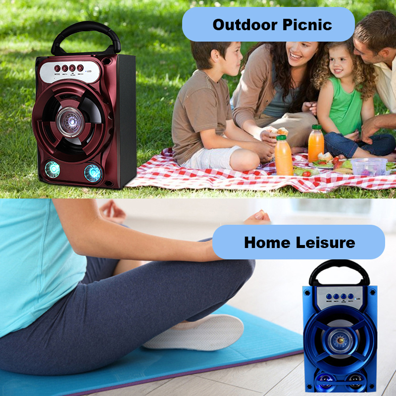 Portable Wireless Bluetooth Speaker Colorful Light Dual Unit Stereo Bass Party Outdoors Speaker 80