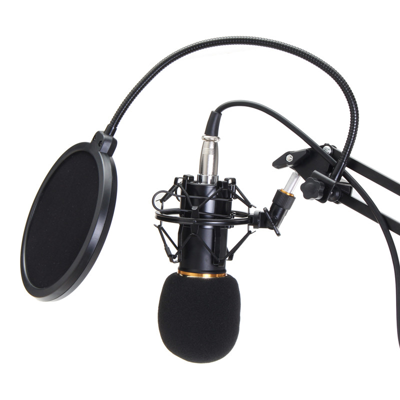 BM800 Professional Condenser Microphone Sound Audio Studio Recording Microphone System Kit Brocasting Adjustable Mic Suspension Scissor Arm Filter