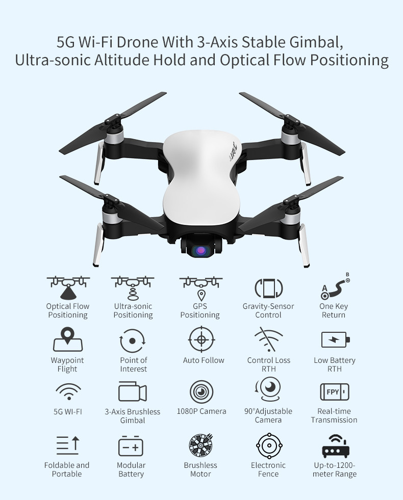 JJRC X12 5G WIFI 3KM FPV GPS With 4K HD Camera Three-axis Brushless Gimbal Optical Flow Positioning RC Drone Quadcopter RTF