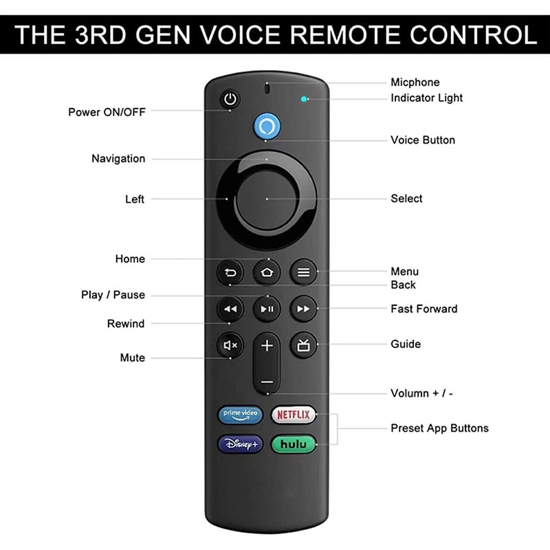 L5B83G Voice Remote Control for Amazon Fire TV Stick 3Nd Gen Fire TV Cube Fire TV Stick Lite 4K