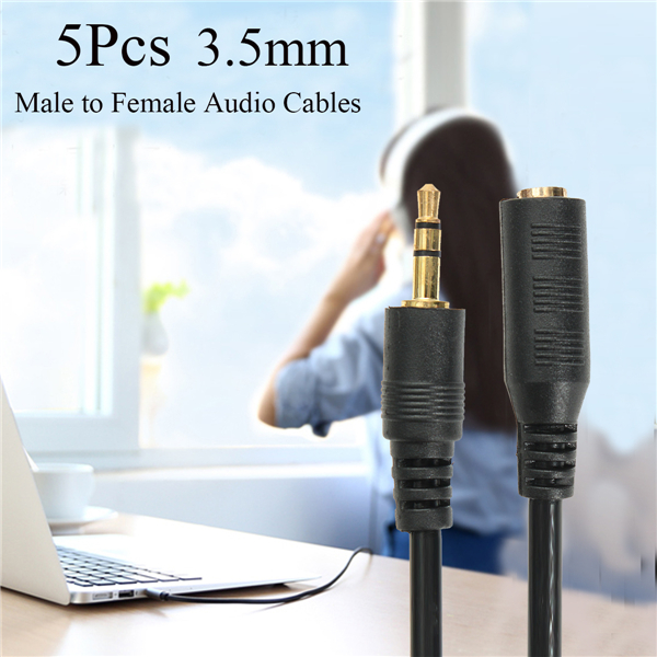 5pz 10 FT 3.5mm Stereo Cavo Audio Maschio a Femmina Estensione Cables Per CUFFIE