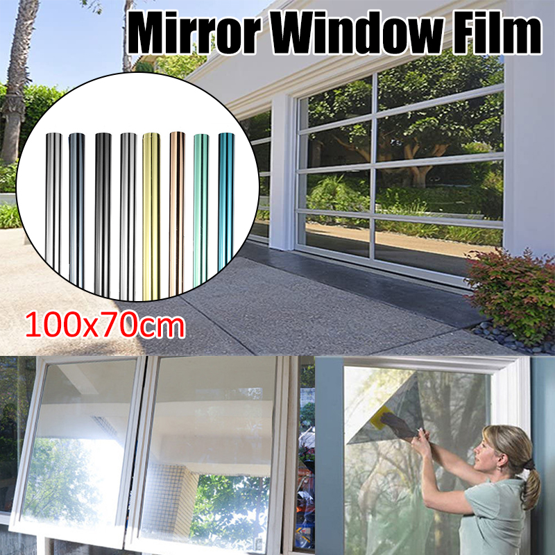 100x70cm Mirror Reflective One Way Privacy Window Film Sticky Back Glass Tint