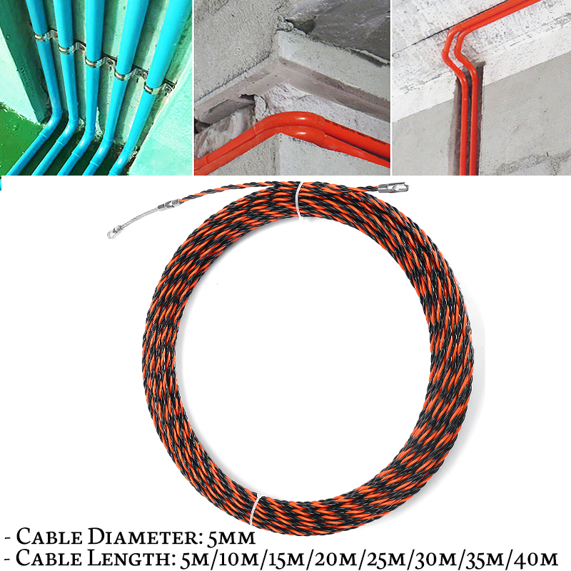 Pro 5mm 16-130ft Cable Puller durable Herramienta Eléctrica De Fibra De Vidrio Alambre peces （ * 