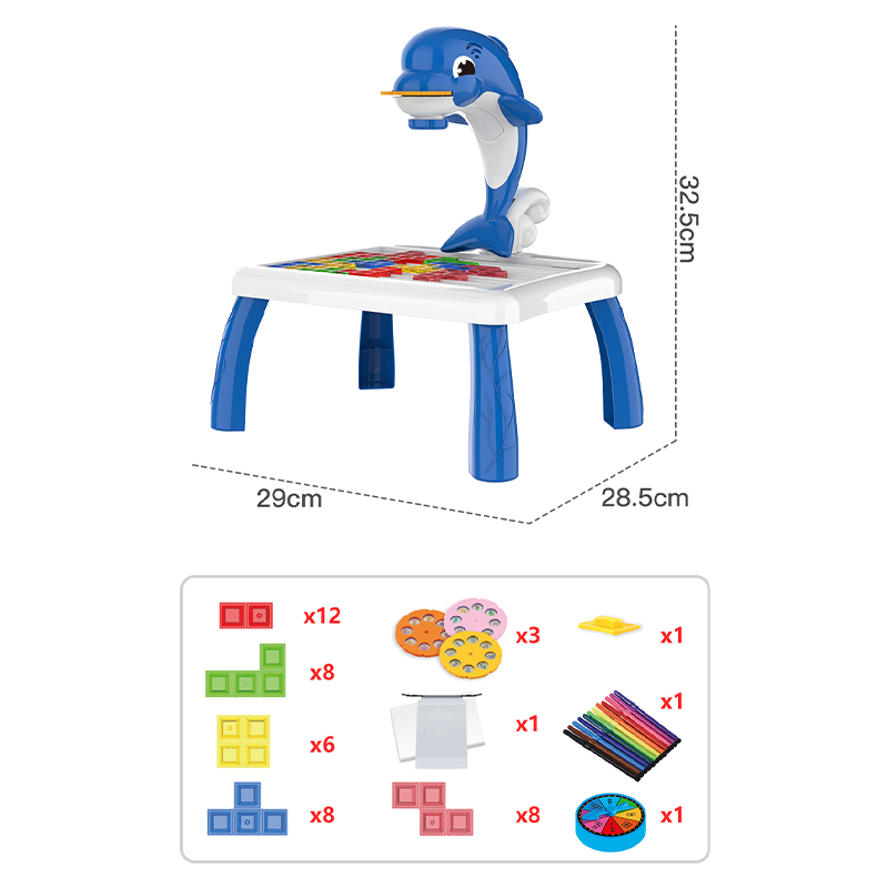 3in1 Children LED Projector Art Drawing Table Toys Kids Writing Painting Board Desk Musical Projection Educational Toys for Kids