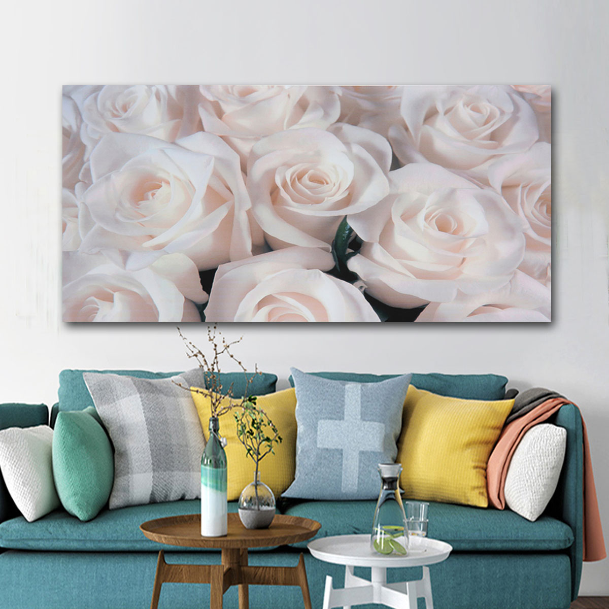

19"x32" Paintings Roses Blossom Flower Canvas Prints Pictures Art Home Decor Frameless