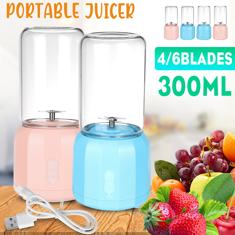Portable Juicer Cup USB Rechargeable Blender Smoothies Mixer Fruit Kit 300ML 35W