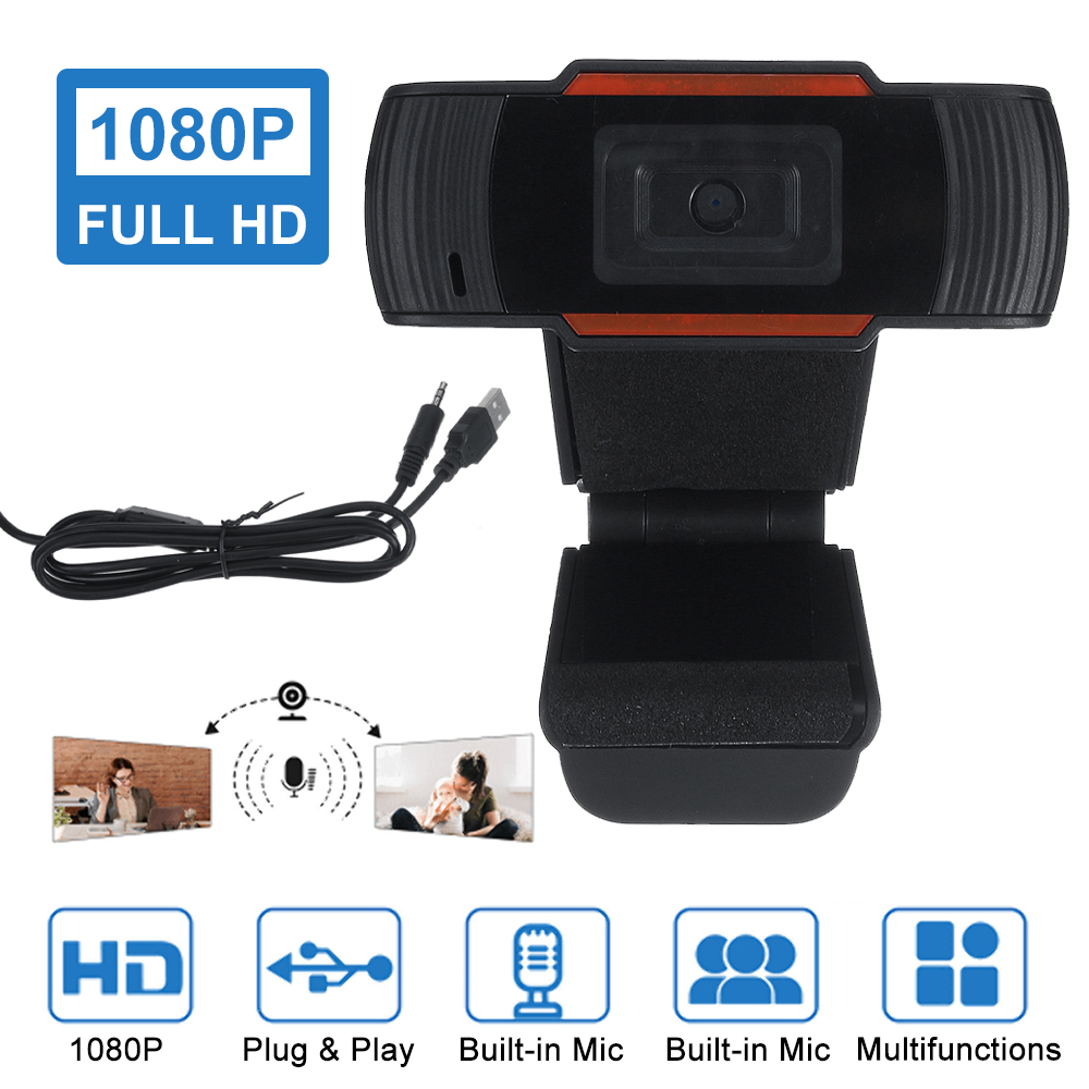 1080P HD Webcam Video Recording USB Web Camera w/Microphone Fr PC Laptop Desktop