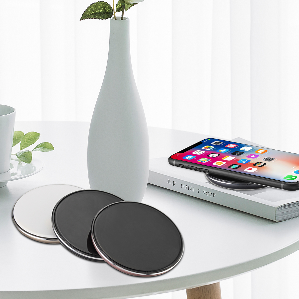 Bakeey Qi Wireless Charger With LED Light For iPhone X 8 8Plus Samsung S8 S7 Edge Note 8