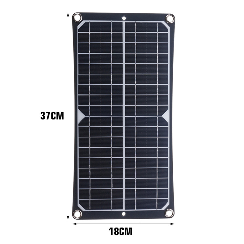 370*190*10mm 10W 18V/5V DC 600mAh IP0131 Matte PET Single Crystal Solar Panel with Crocodile Clip 8