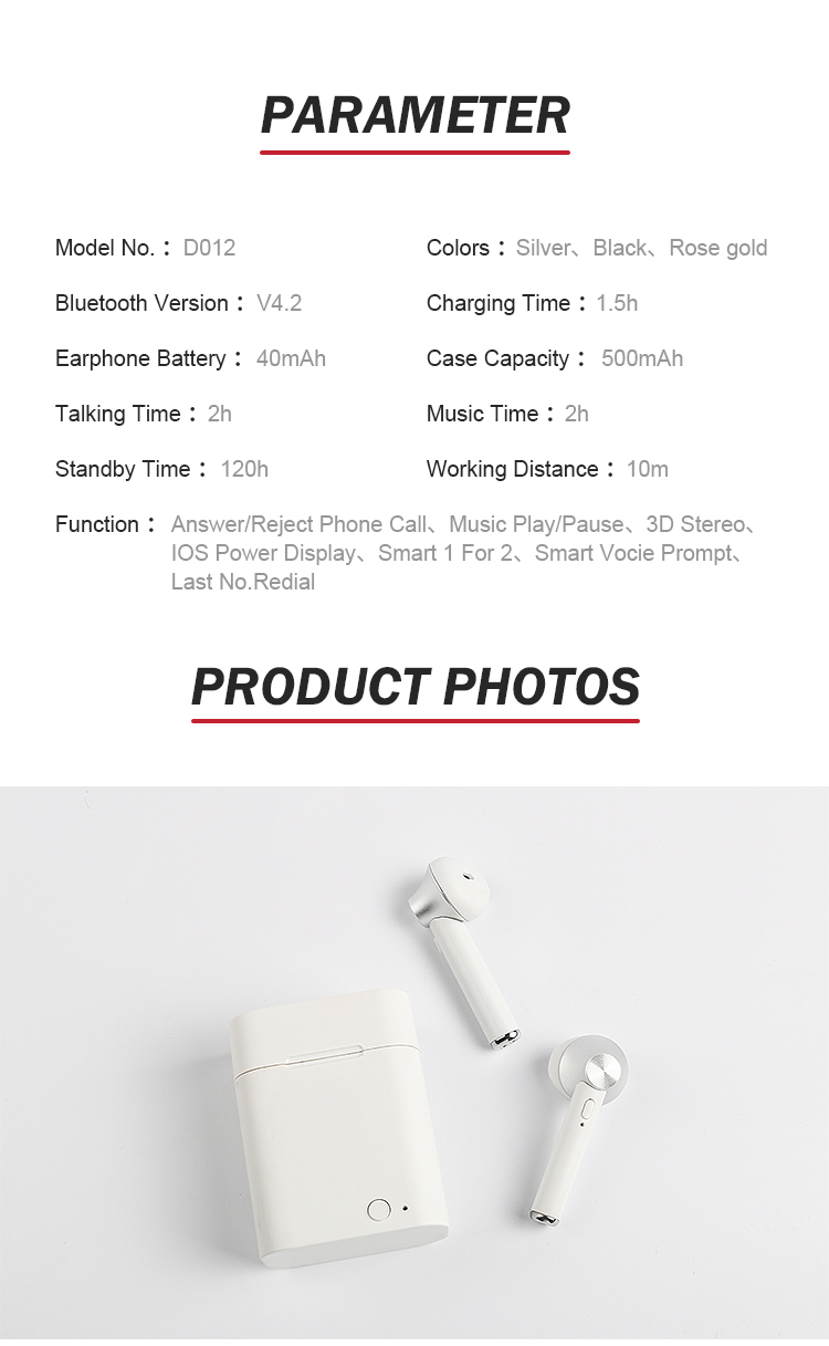 [True Wireless] TWS Dual Bluetooth Stereo Dynamic Earbuds Handsfree Sport Earphone With Charging Box 24