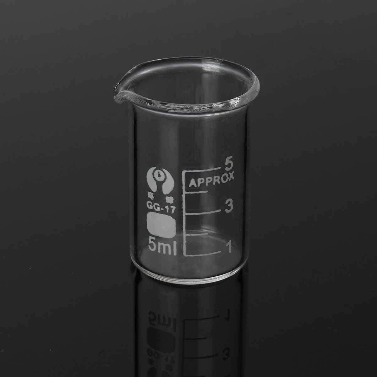5Pcs 5ml 10ml 25ml 50ml 100ml Beaker Set Graduated Borosilicate Glass Beaker Volumetric Measuring Laboratory Glassware 17