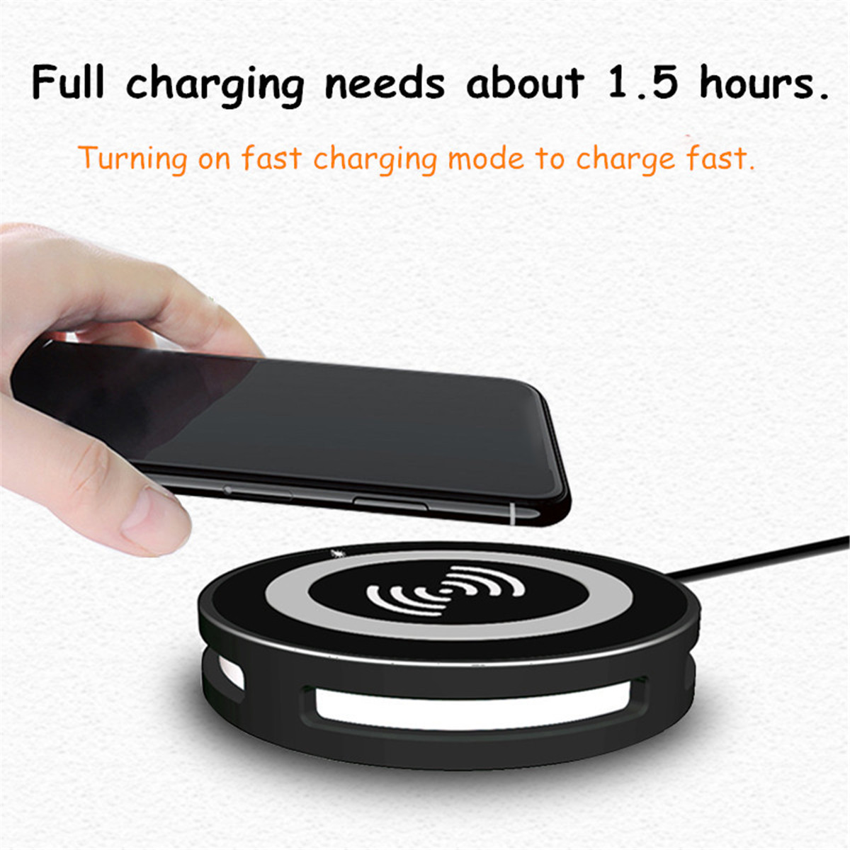 9V Qi Standard Wireless LED Fast Charger Desktop Pad for iPhone 8 X Plus S8 S9 Note 8