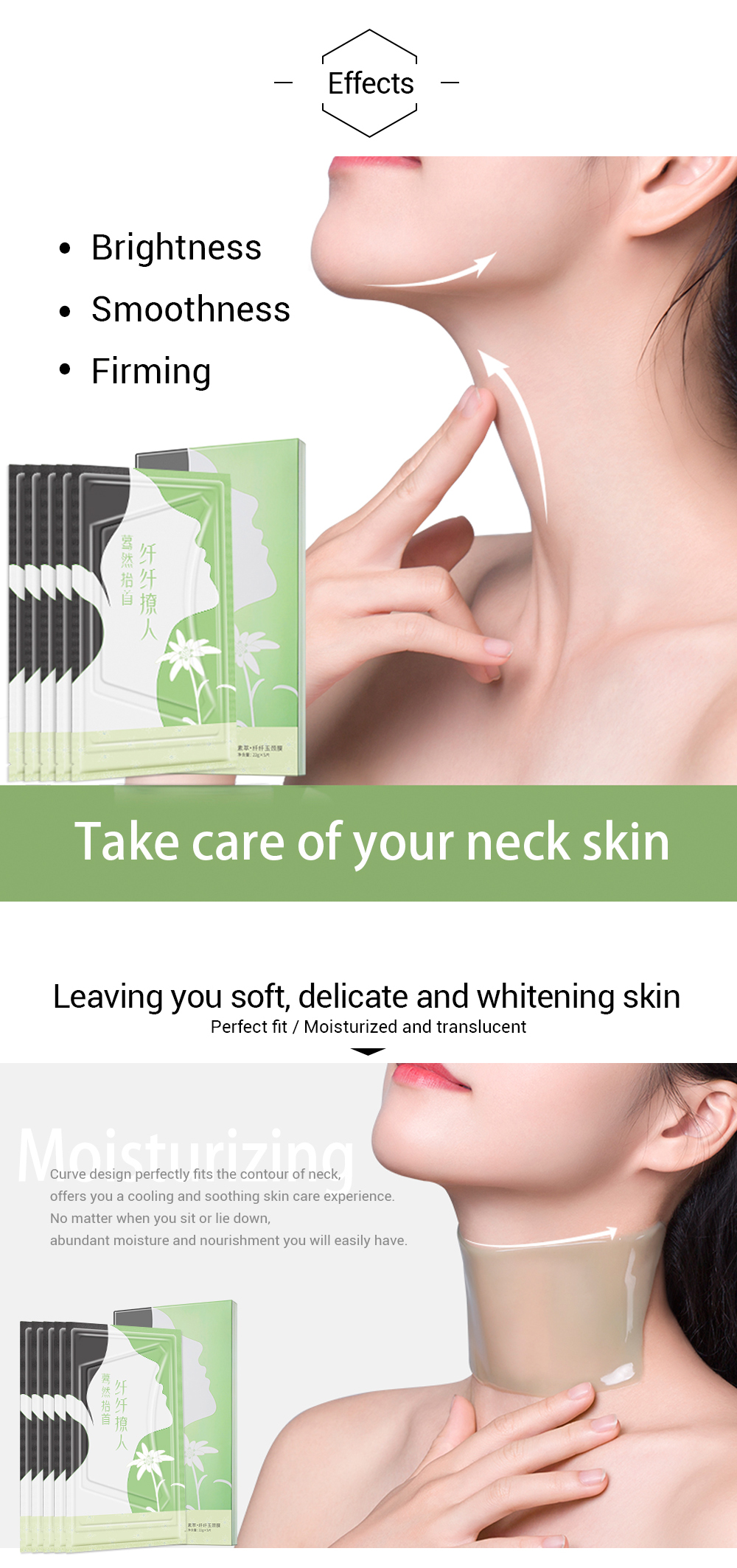 5Pcs Anti Aging Neck Mask Anti Wrinkle