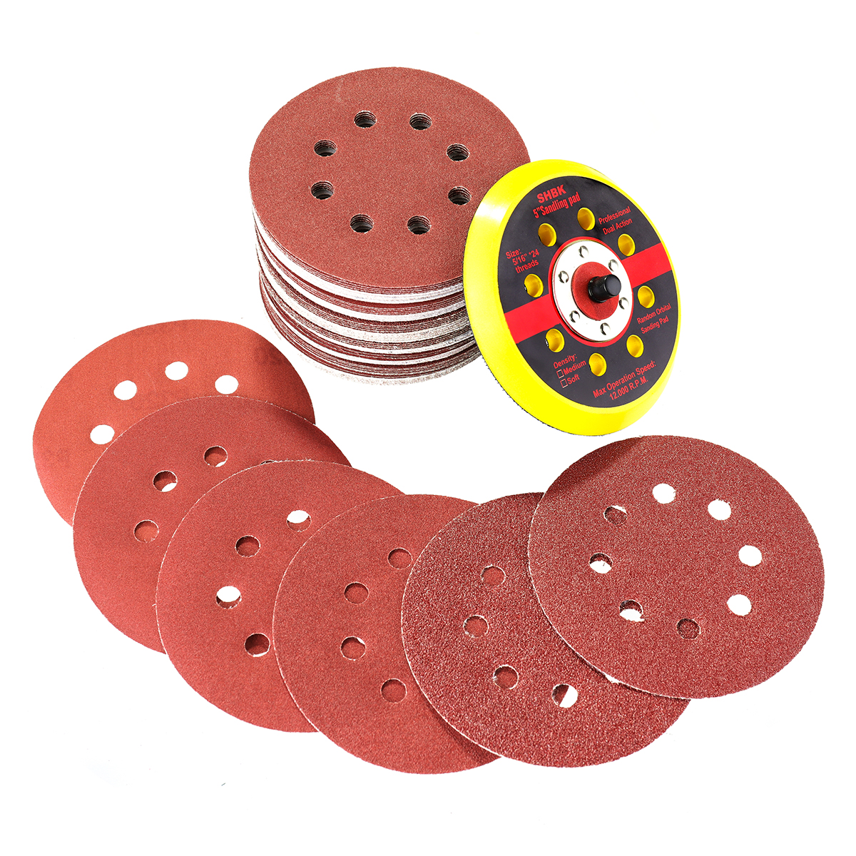 

60pcs 60-320 Grit Sanding Disc Sandpaper with Backing Pad for Rotary Tool