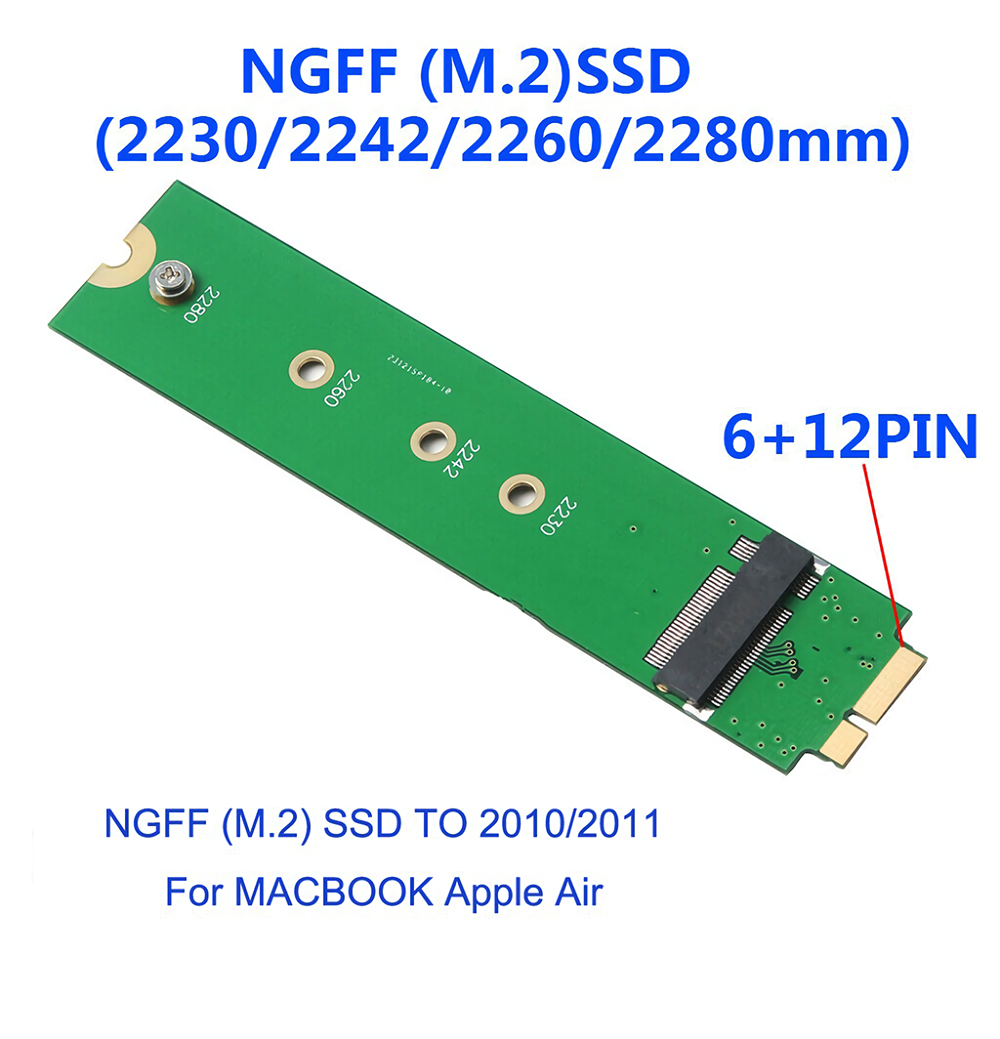 Hard Drive Adapter Card NGFF(M.2) SSD to 2010/2011/2012 For MACBOOK Apple Air Converter