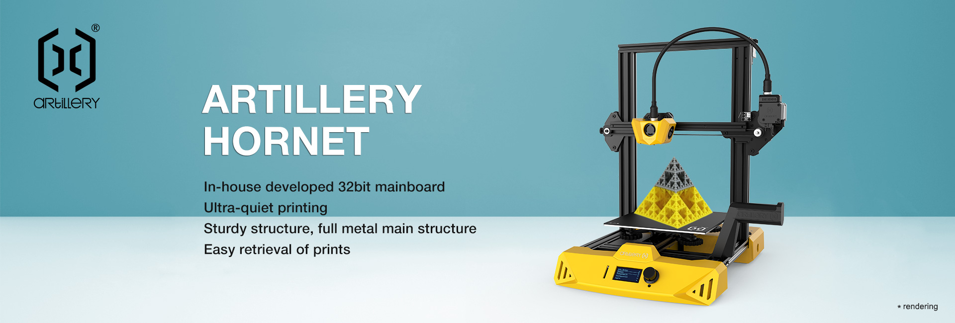 Artillery®Hornet 3D Printer Kit 220x220x250mm Build Volume Support Ultra Quiet Printing In House developed 32Bit Mainboard