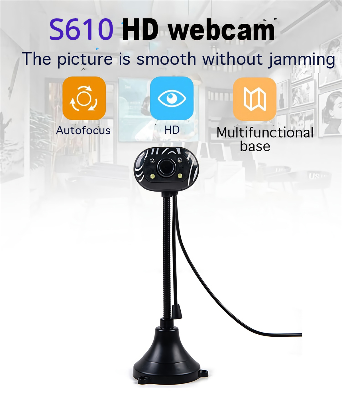 480P HD Webcam CMOS USB 2.0 Wired Computer Web Camera Built-in Microphone Camera for Desktop Computer Notebook PC