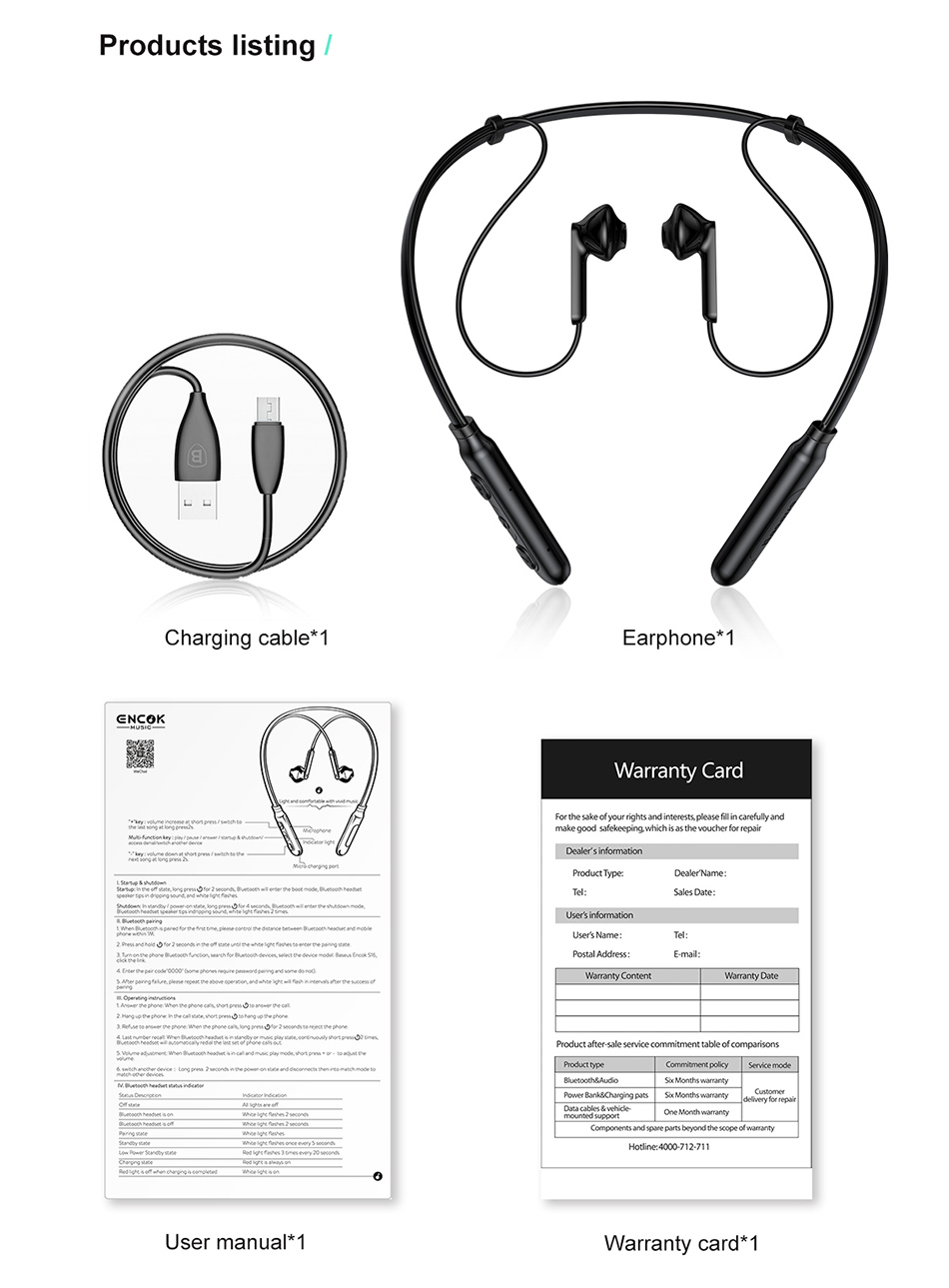 Baseus Encok S16 Neck Hung Bluetooth Earphone (NGS16-01) 5