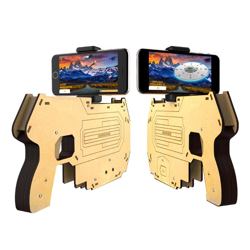 

Wooden bluetooth AR Augmented Reality Toy Game Gun For Smartphone