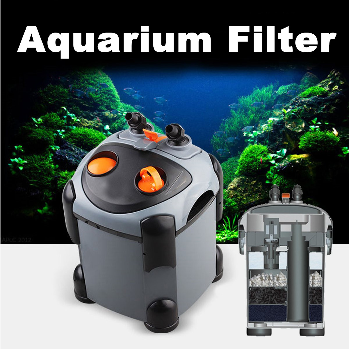 Aquarium CF External Cannister Filter Water Fish Tank Booster Sponge Filtration 36