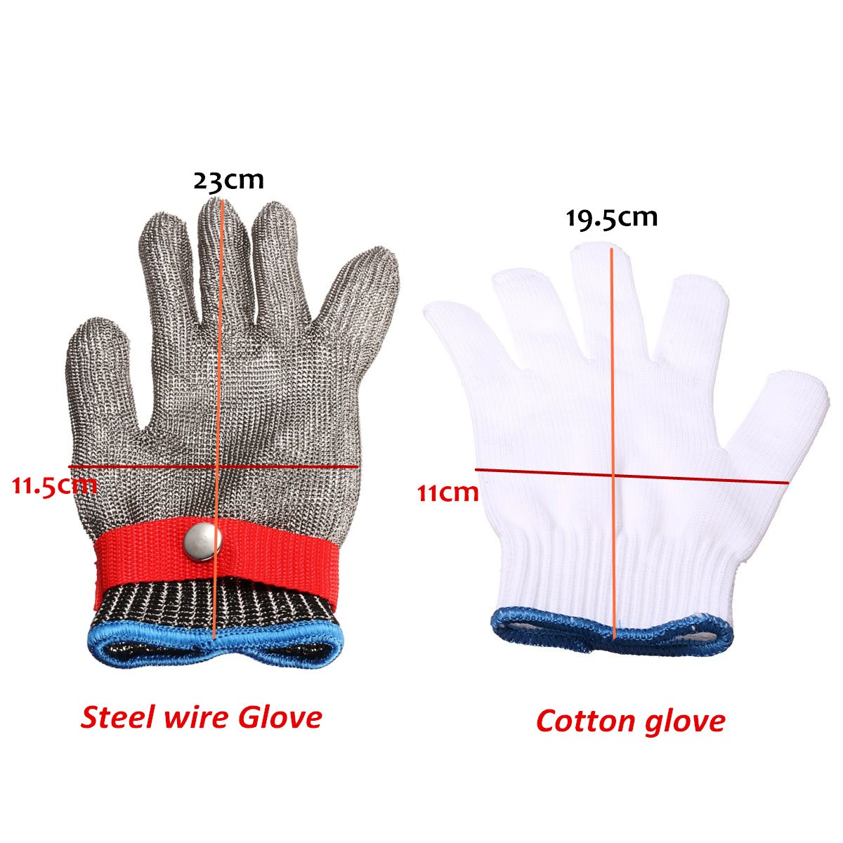 Safety Cut Proof Stab Resistant Stainless Steel Metal Mesh Butcher Glove