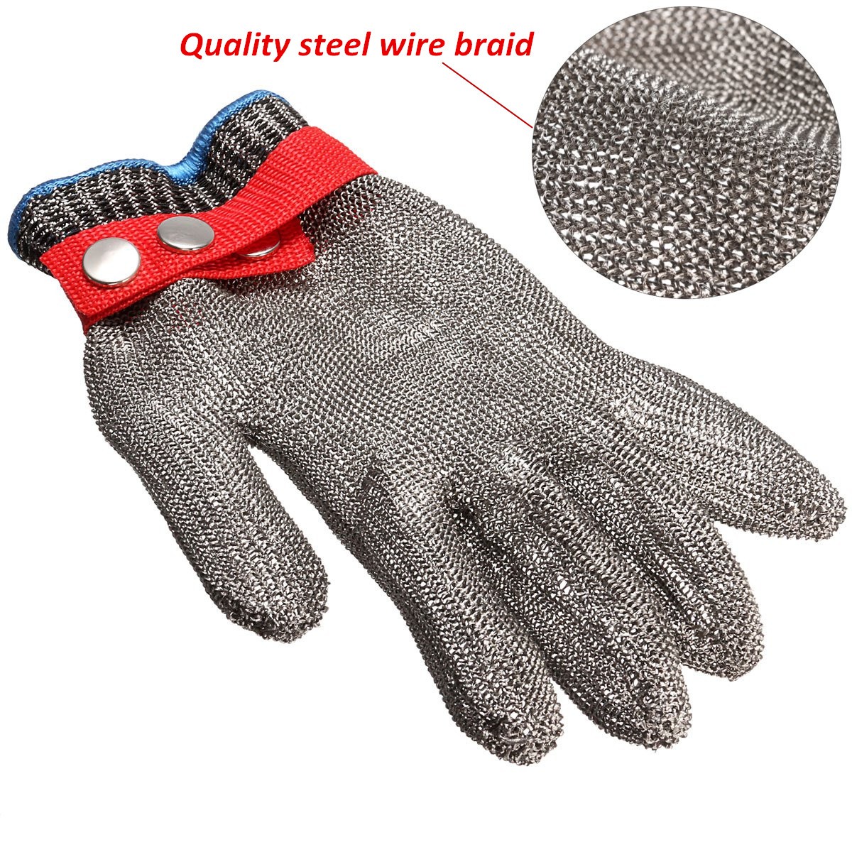 Safety Cut Proof Stab Resistant Stainless Steel Metal Mesh Butcher Glove
