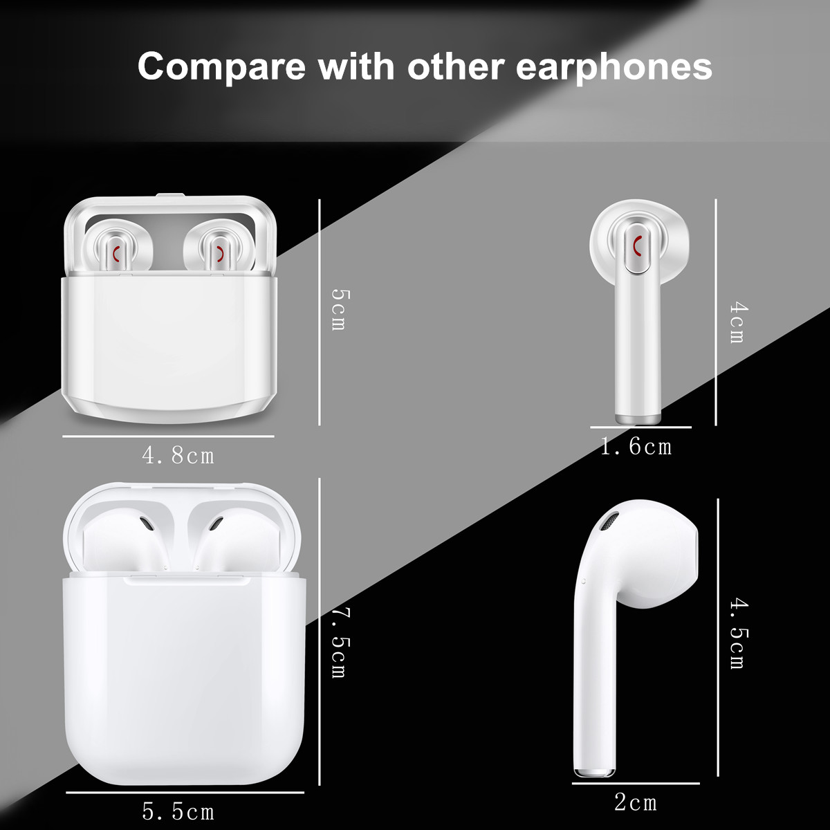 [True Wireless] TWS Mini Portable Dual Wireless Bluetooth Earphone Headphones with Charging Box 23