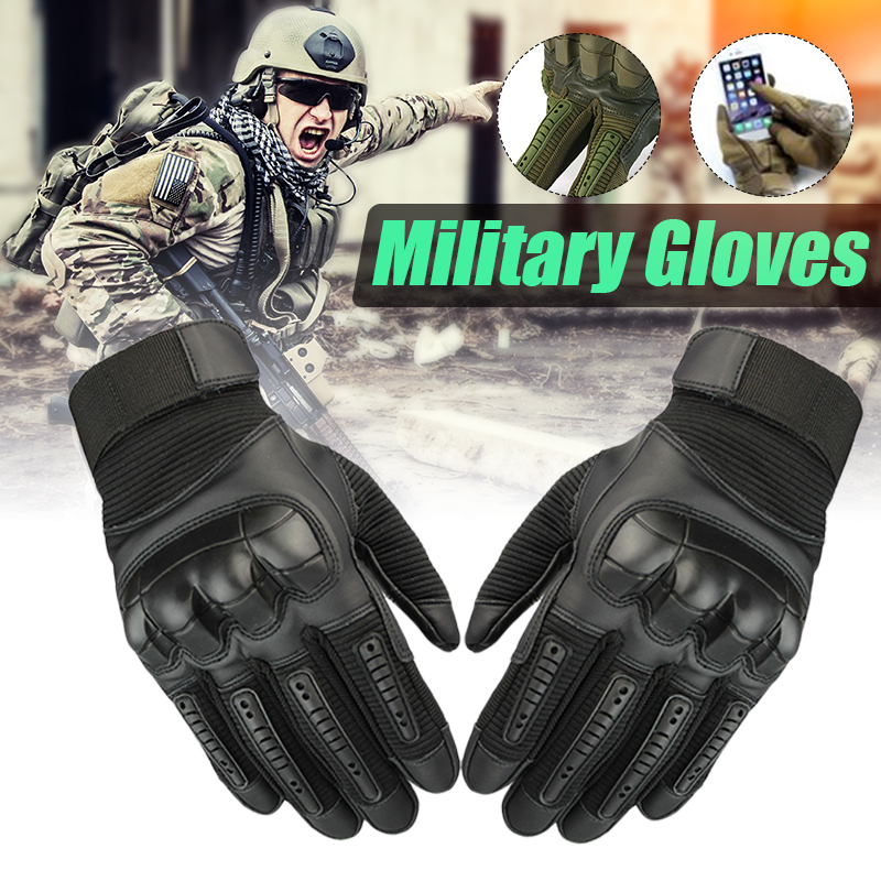 Touch Screen Military Tactical Airsoft Full Finger Gloves Hard Knuckle Outdoor 3 Colors