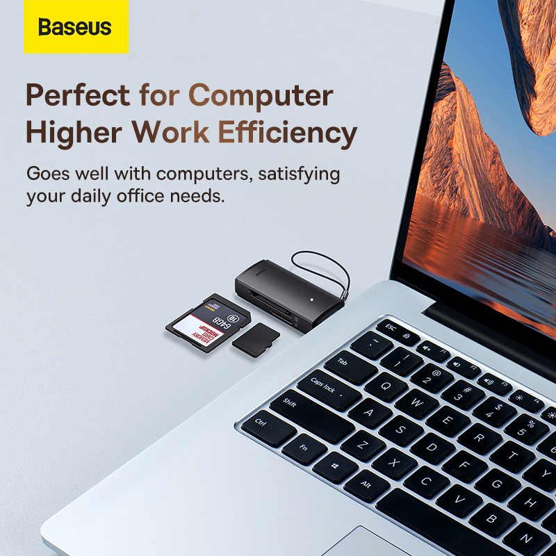 Baseus Card Reader USB3.0 to SD/TF Memory Card Adapter Flash Drive Laptop Accessories High Speed USB-A Cardreader