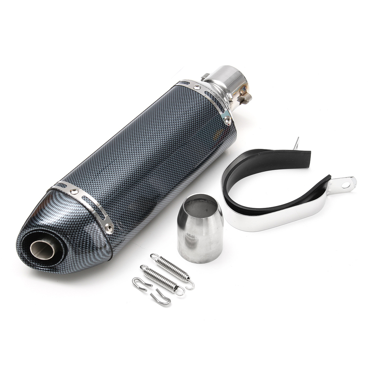 38mm-51mm Motorcycle Carbon Stainless Steel Exhaust Muffler Pipe with Removable Silencer Universal