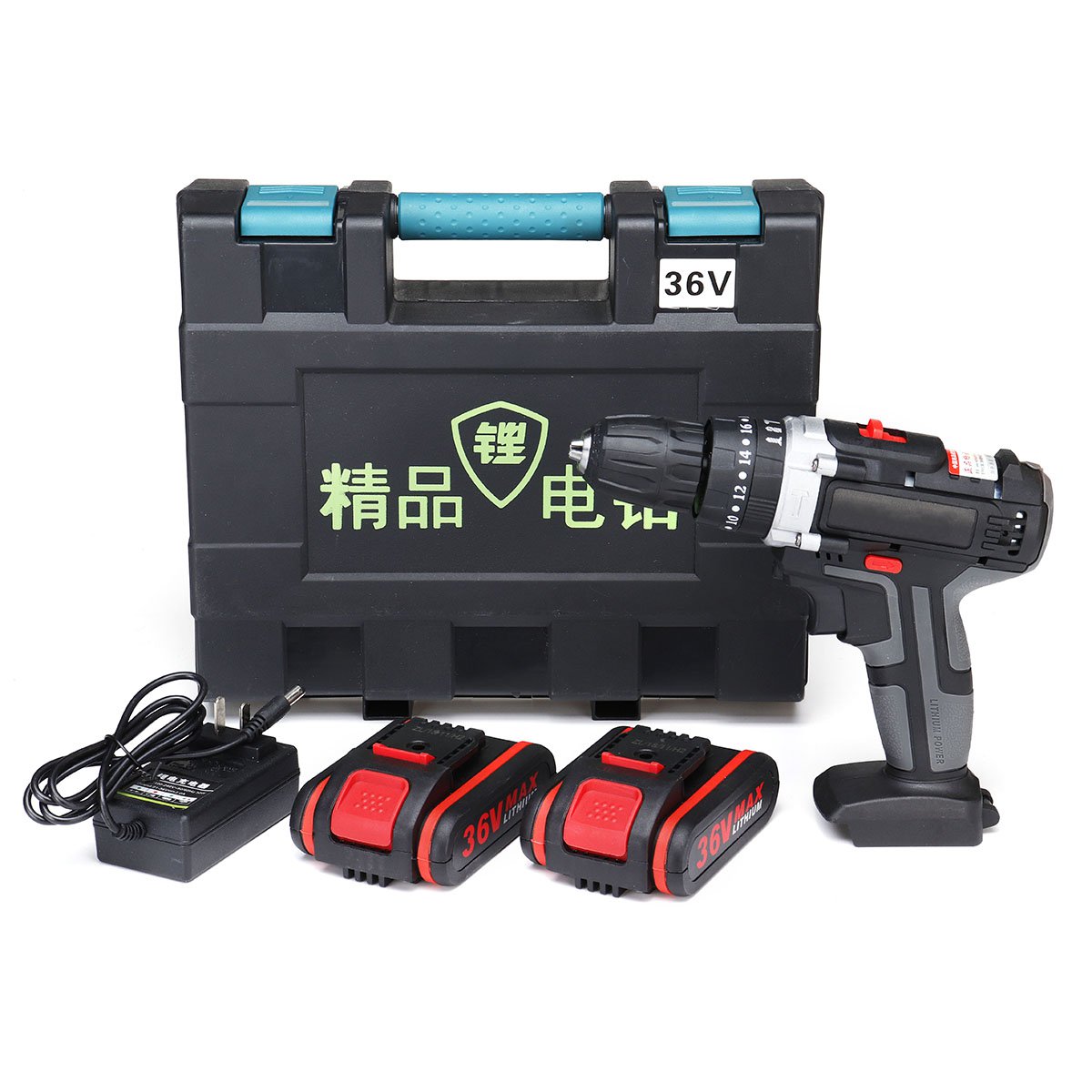 36V Cordless Lithium Electric Drill Impact Power Drills 28N.m 3000mAh 18+3 Torque Stage Drill Tools